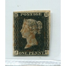 INGLATERRA 1840 Yv. 1 LA PRIMER ESTAMPILLA DEL MUNDO EL EMBLEMATICO PENIQUE NEGRO DE GRAN CALIDAD FINAMENTE USADO 325 EUROS HERMOSA